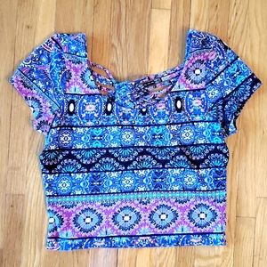 Paisley Print Crop Top
